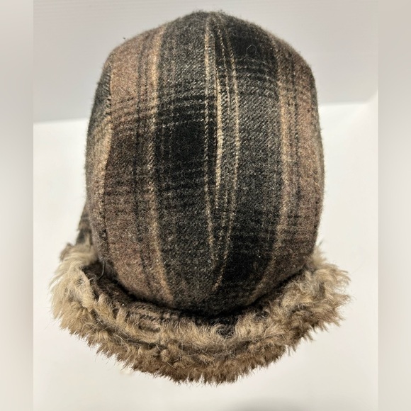 Woolrich Hunting Winter Trapper Hat Ear Covering Faux Fur SZ M Plaid - Picture 6 of 12